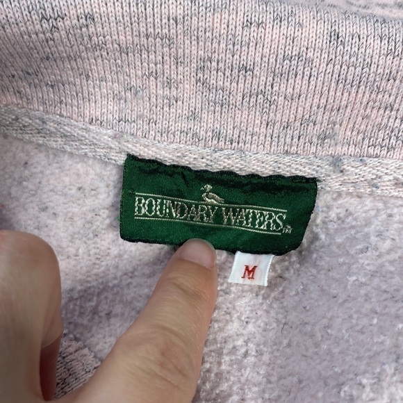 Vintage Boundary Waters Pink Heathered Pullover Sweatshirt 1987 Size Medium - Picture 3 of 6